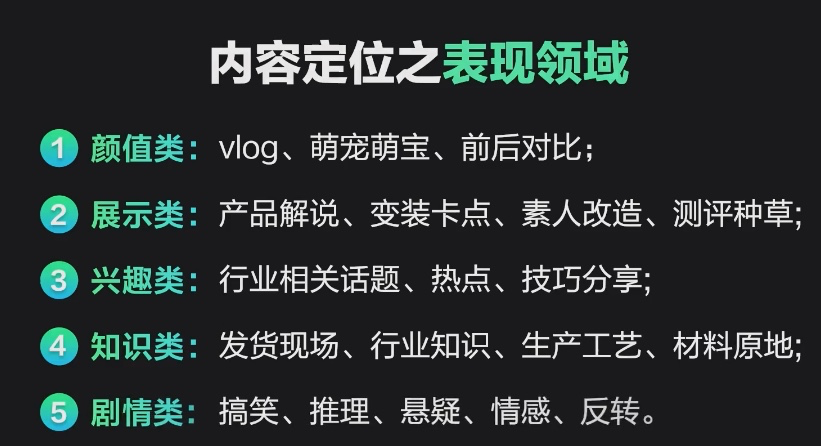 -1 抖音内容定位之表现领域
